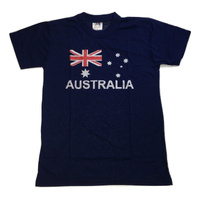 Adult AUSTRALIAN T Shirt Australia Day 100% COTTON Souvenir Tee Top Flag - Blue - Large thumbnail