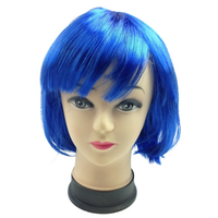 Bob Wig Costume Short Straight Fringe Cosplay Party Full Hair Womens Fancy Dress - Blue thumbnail
