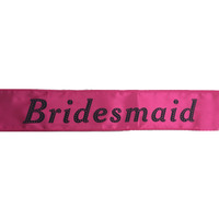 HEN'S NIGHT SASH Party Girls Wedding Bridesmaid Bridal Bride To Be Satin Sashes - Bridesmaid (Hot Pink) thumbnail