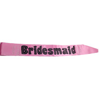 HEN'S NIGHT SASH Party Girls Wedding Bridesmaid Bridal Bride To Be Satin Sashes - Bridesmaid (Pink) thumbnail