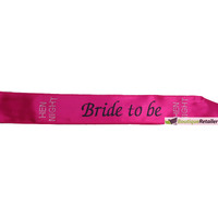 HEN'S NIGHT SASH Party Girls Wedding Bridesmaid Bridal Bride To Be Satin Sashes - Bride To Be (Dark Pink 2) thumbnail
