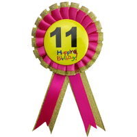 BIRTHDAY BADGE Party Favour Award Rosette Fancy Dress Girls Boys Childrens Kids - thumbnail