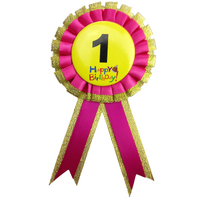 BIRTHDAY BADGE Party Favour Award Rosette Fancy Dress Girls Boys Childrens Kids - thumbnail