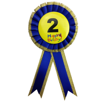 BIRTHDAY BADGE Party Favour Award Rosette Fancy Dress Girls Boys Childrens Kids - thumbnail