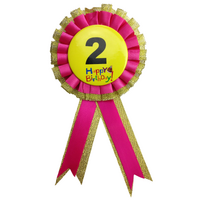 BIRTHDAY BADGE Party Favour Award Rosette Fancy Dress Girls Boys Childrens Kids - thumbnail