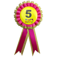 BIRTHDAY BADGE Party Favour Award Rosette Fancy Dress Girls Boys Childrens Kids - thumbnail