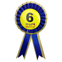BIRTHDAY BADGE Party Favour Award Rosette Fancy Dress Girls Boys Childrens Kids - thumbnail