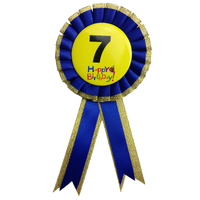 BIRTHDAY BADGE Party Favour Award Rosette Fancy Dress Girls Boys Childrens Kids - thumbnail