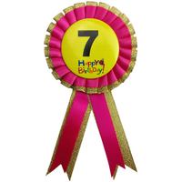 BIRTHDAY BADGE Party Favour Award Rosette Fancy Dress Girls Boys Childrens Kids - thumbnail