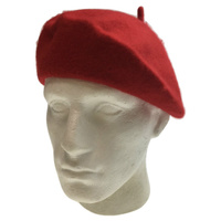 Unisex FRENCH BERET HAT sboy Military Cap Winter Warm Army Style Beanie - Red thumbnail