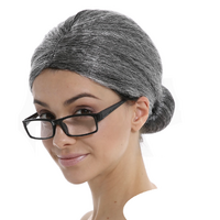 GRANDMA WIG Grey Hair Old Lady Granny Fancy Dress Costume Party Grand Mother thumbnail