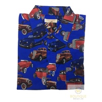 Mens Oahu Hawaiian Party Shirt Button Hippie Tops Short Sleeve Beach Holiday - Vintage Car (1425) - S thumbnail