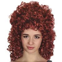 LONG CURLY WIG Hair Costume Cosplay Party Wavy Fancy Dress Ladies Accessory - Burgundy thumbnail