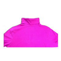 Ladies SKIVVY Womens Long Sleeve Plain Top Warm Turtleneck Cotton High Neck - Bright Purple - X-Small thumbnail