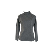 Ladies SKIVVY Womens Long Sleeve Plain Top Warm Turtleneck Cotton High Neck - Coal Marle - X-Small thumbnail
