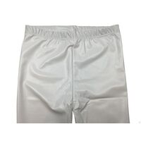 Metallic Leggings Stretchy Pants Neon Fluro Shiny Glossy Dress Up Dance Party - White thumbnail