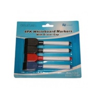 1 Pack of 4 White Board Marker Pens & Eraser - 2 in 1 thumbnail