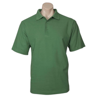 Mens Polo Top Shirt Plain Casual Short Sleeve Pique Knit Basic UPF T-Shirt - Apple Green - XXL thumbnail