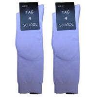 2x Pairs SCHOOL SOCKS Plain Ribbed Knee High Cotton Rich Girls Boys Unisex Kids -  - 9-12 (5-8 Years Old) thumbnail