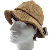 Terry Towelling BUCKET HAT Daggy Fishing Camping Lad Cap Retro  100% COTTON - Tan Brown - X-Large thumbnail