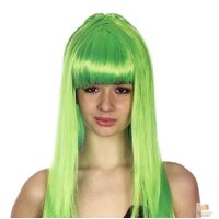 LONG WIG Straight Party Hair Costume Fringe Cosplay Fancy Dress 70cm Womens - Green (22460) thumbnail