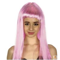LONG WIG Straight Party Hair Costume Fringe Cosplay Fancy Dress 70cm Womens - Light Pink (22454) thumbnail