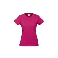 Womens Plain Ladies T SHIRT 100% COTTON Basic Tee Casual Top Size 6-24 T-Shirt - Magenta Pink - 20 thumbnail