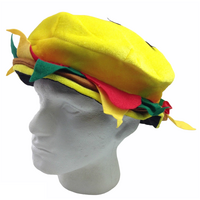 BURGER HAT Costume Party Adult Unisex Novelty Cap Funny Fast Food Hamburger thumbnail