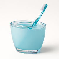 Oval Toothbrush Holder Blue Acrylic Lightweight Compact Bathroom Organiser thumbnail