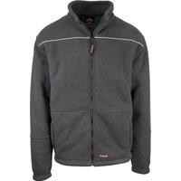 Mens Full Zip Sherpa Polar Fleece Jumper Lined Warm Winter Jacket Pullover - Black - 3XL thumbnail