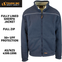 Mens Full Zip Sherpa Polar Fleece Jumper Lined Warm Winter Jacket Pullover  - S thumbnail