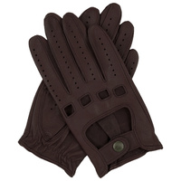 DENTS Womens Kangaroo Leather Driving Gloves Unlined w/ Gift Box Ladies - Brown - Large thumbnail