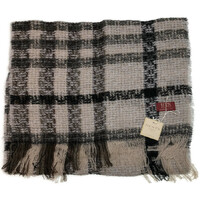 DENTS Check Open Weave Scarf Wool Blend Winter Warm MADE IN ITALY - Grey thumbnail
