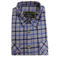 Mens FLANNELETTE SHIRT Check 100% COTTON Flannel Vintage Long Sleeve - 48 (Full Placket) - M thumbnail