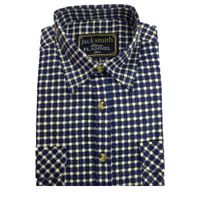 Mens FLANNELETTE SHIRT Check 100% COTTON Flannel Vintage Long Sleeve - 49 (Full Placket) - 5XL thumbnail