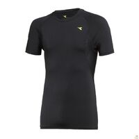 Mens DIADORA Compression Short Sleeve T Shirt Top Gym Thermal - Black - S thumbnail