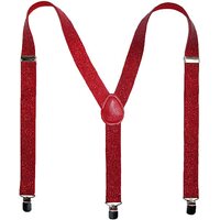 GLITTER SPARKLE SUSPENDERS Braces Clipon Elastic Y-Back Slim Adjustable  - Red (Glitter) thumbnail