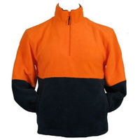 HI VIS POLAR FLEECE Jumper 1/2 Half Zip Safety Workwear Fleecy Jacket Unisex - Orange - XXL thumbnail