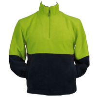 HI VIS POLAR FLEECE Jumper 1/2 Half Zip Safety Workwear Fleecy Jacket Unisex - Yellow - XL thumbnail