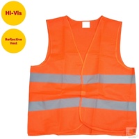 Hi Vis Safety VEST Reflective Tape Workwear Orange ONE SIZE Night & Day Use thumbnail
