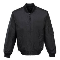 HUSKI Mens Quilted Combat Bomber Waterproof Jacket Windproof Workwear Coat - Black - 4XL thumbnail