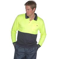 HUSKI Hi Vis Polo Shirt Long Sleeve Safety High Visibility Workwear Driver PPE - Yellow - XXL thumbnail