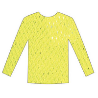 LONG SLEEVE FISHNET TOP Blouse T Shirt Tee Costume Party See Through - Fluro Yellow thumbnail