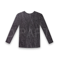 Long Sleeve STRETCH MESH TOP Round Neckline Blouse Shirt Party Costume thumbnail