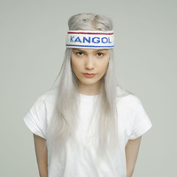 Kangol Bermuda Stripe Headband Stretch Sweatband - White/Ciano - One Size thumbnail
