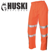 Huski Mens Tarmac Hi Vis Trousers Pants High Visibility Safety Pants - Orange - 5XL (117cm) thumbnail