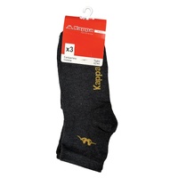 Kappa Mens Ankle Socks - Charcoal - 1 Pack of 3 - EU 42-44 thumbnail