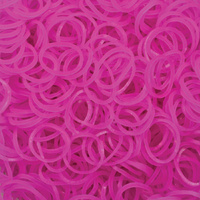 4800 LOOM BANDS Rubber Refill Kit DIY Magical Bracelet 192 S Clips 16 Hooks BULK - Plain Hot Pink thumbnail