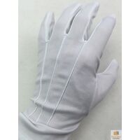 Deluxe Short White Stripe Satin Gloves Magician Driving Wedding Glove One Size thumbnail