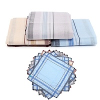 Mens HANDKERCHIEFS 100% Cotton Pocket Square Hanky Handkerchief 35x35cm - 4 Hankies thumbnail